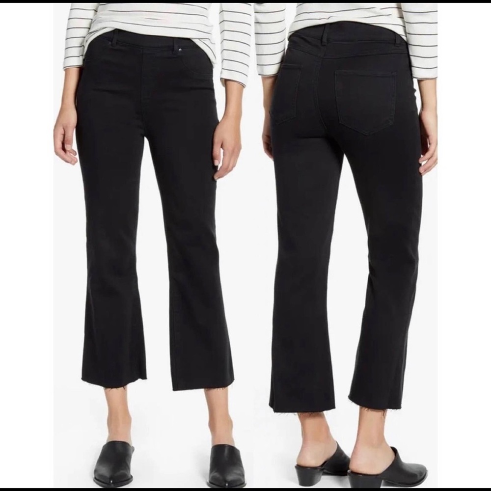 SPANX cropped flare black jeans